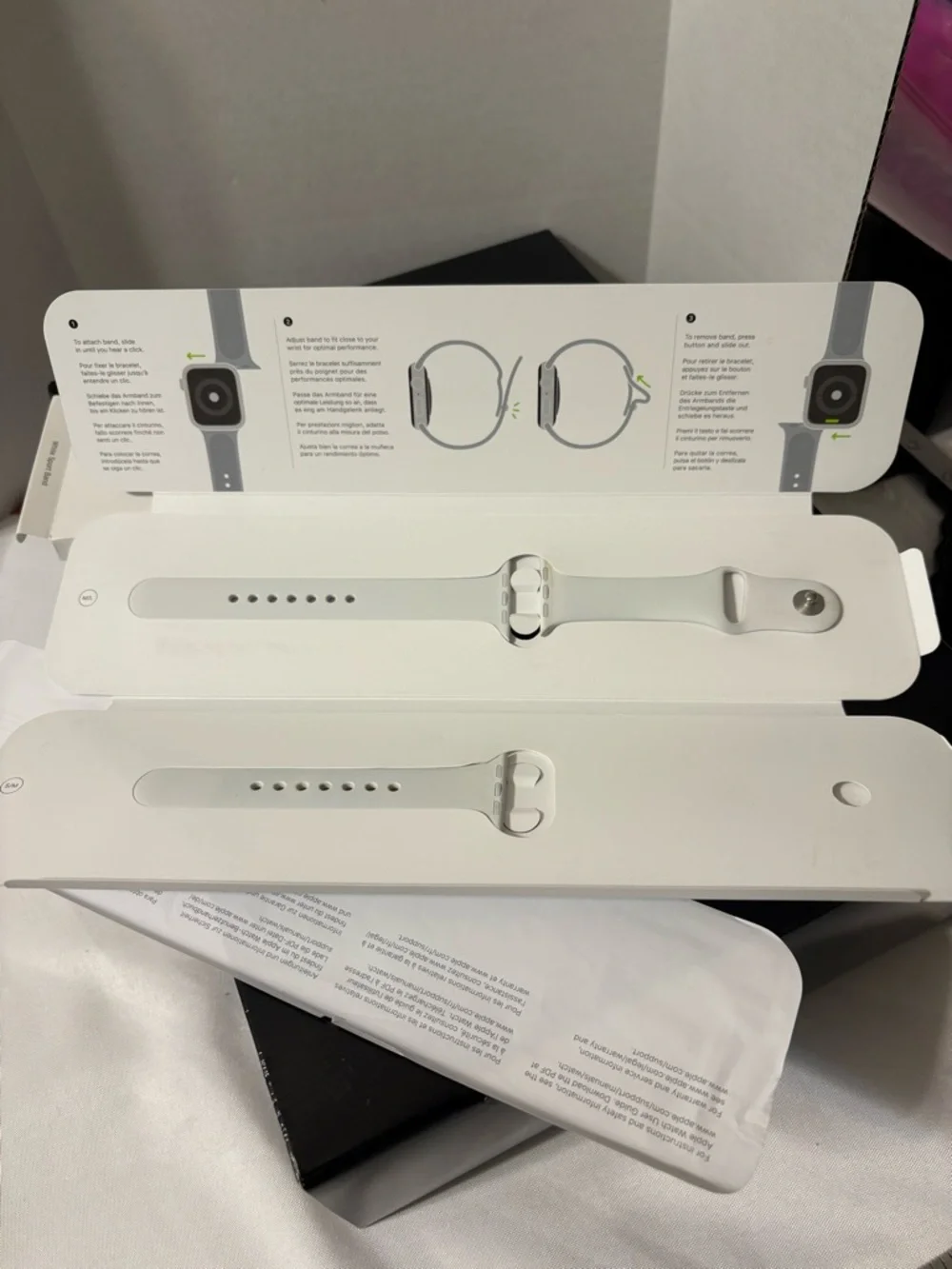 Apple Watch Sport Band with a Stainless Steel Pin White 40MM used in case EUC‎